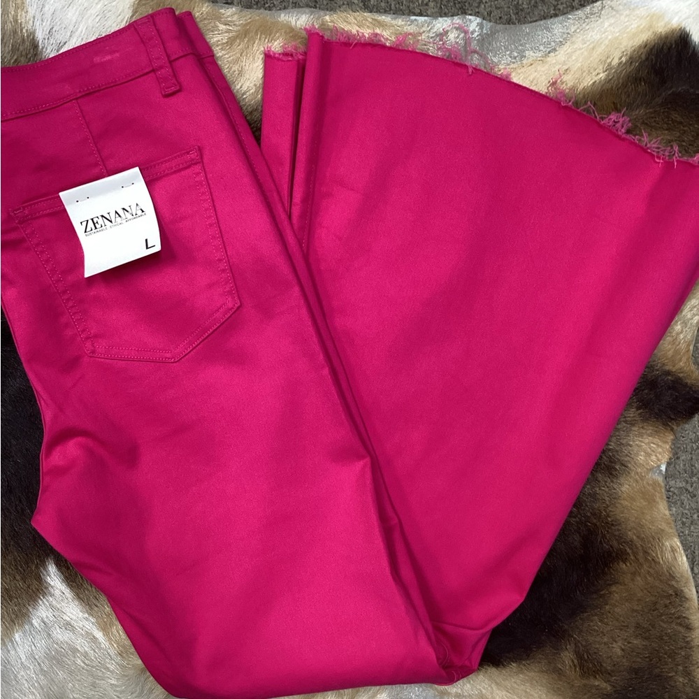 Ladies High Rise Xtra Flare, Stretch, PINK